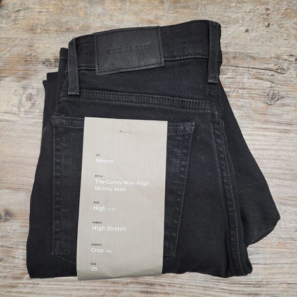 NWT‎ Everlane Women's 25 Crop The Curvy Way-High Skinny Stretch Jean Ash Black - Picture 3 of 14